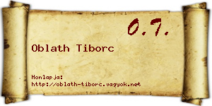 Oblath Tiborc névjegykártya